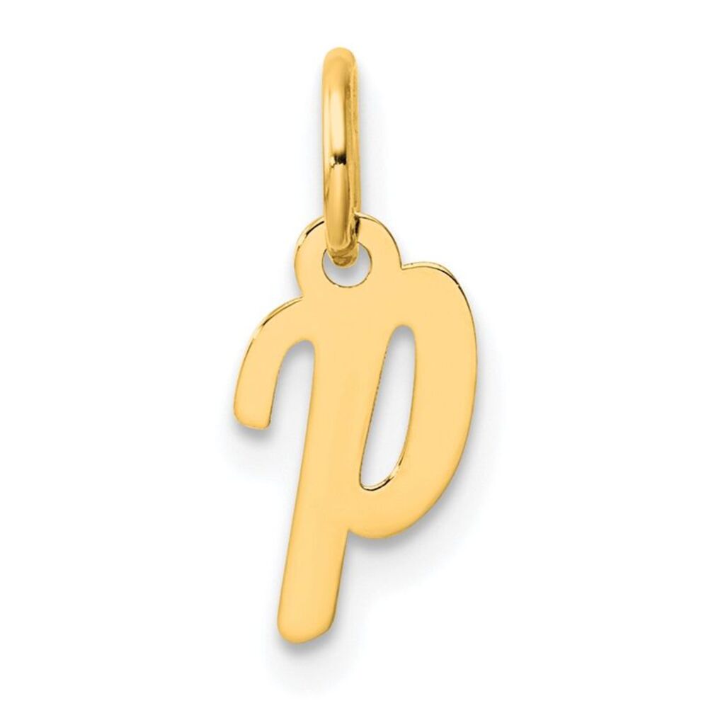 Kazi Luxury 14k Yellow Gold Small Script Letter P… - image 1